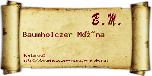 Baumholczer Mína névjegykártya